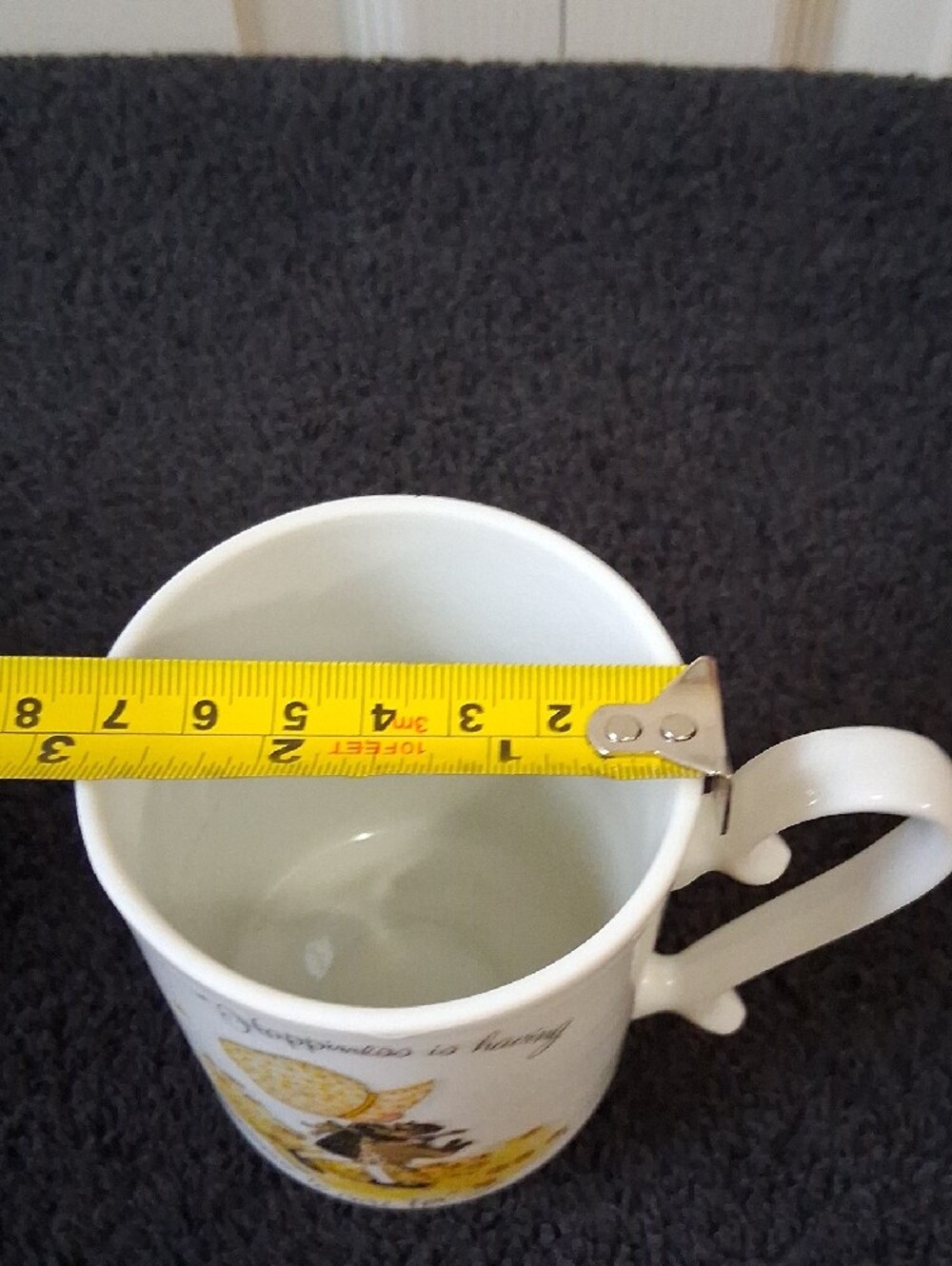 Holly Hobbie Ceramic Pedestal Mug Yellow Floral "Happiness Is Having Someone..." - Picture 9 of 9